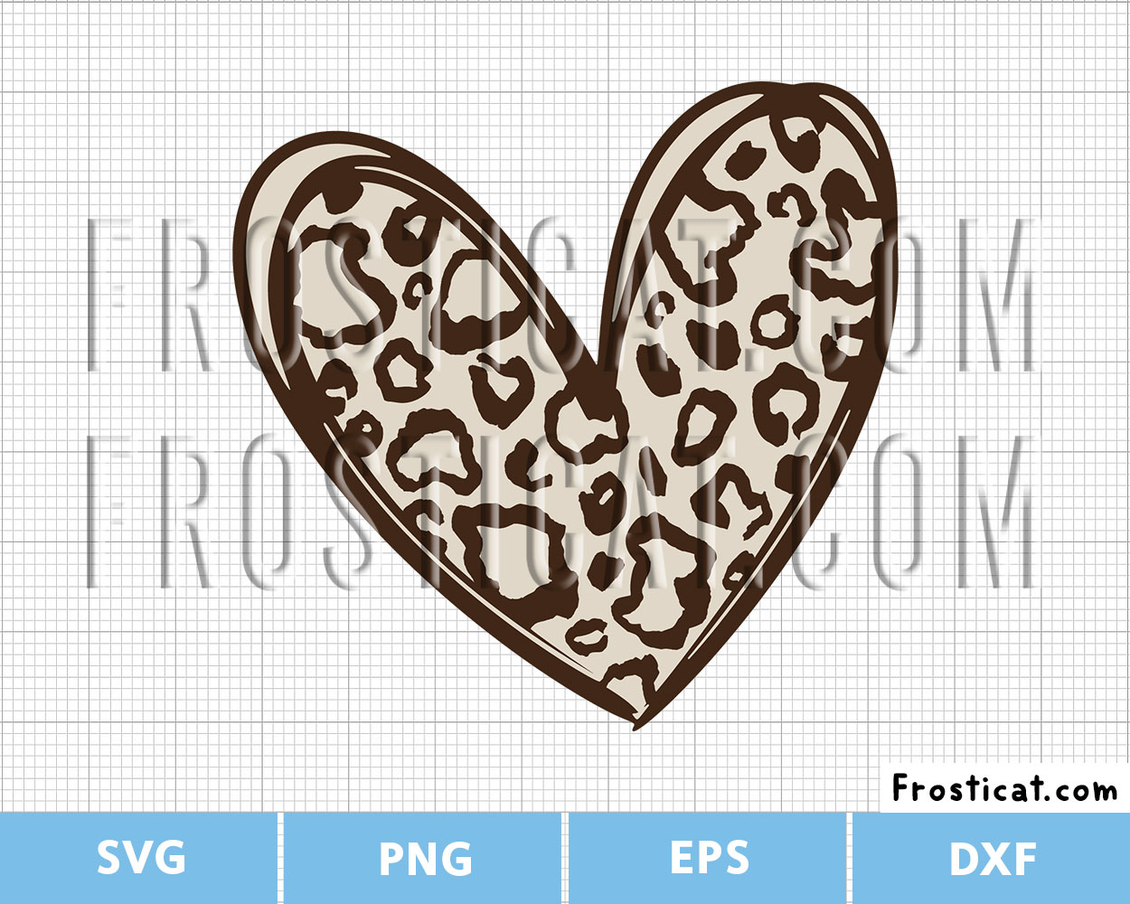 Leopard Print Heart Svg, Valentine Svg, Love Svg