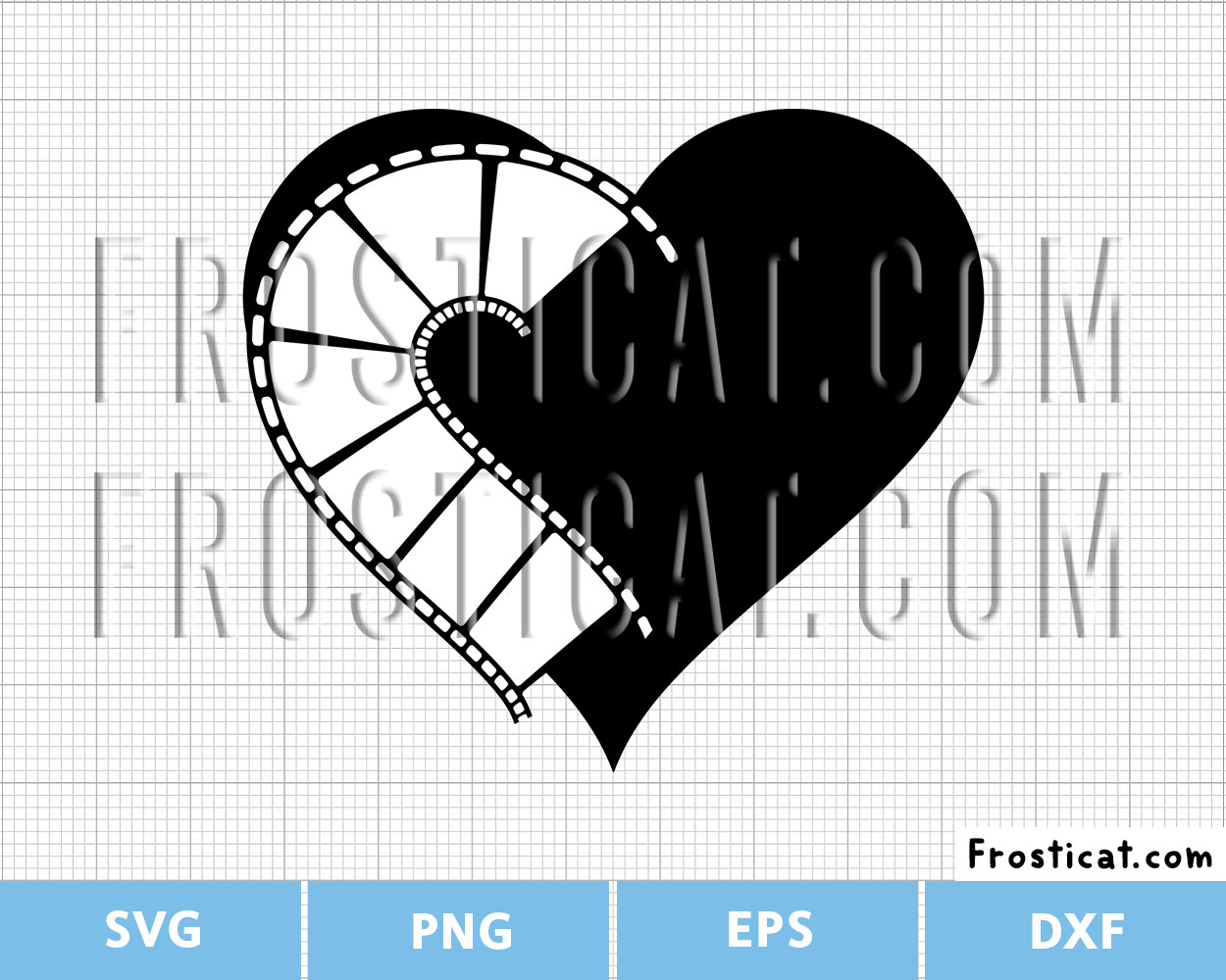 Film Reel Love Heart Photo Svg, Valentines Day Svg, Love Svg