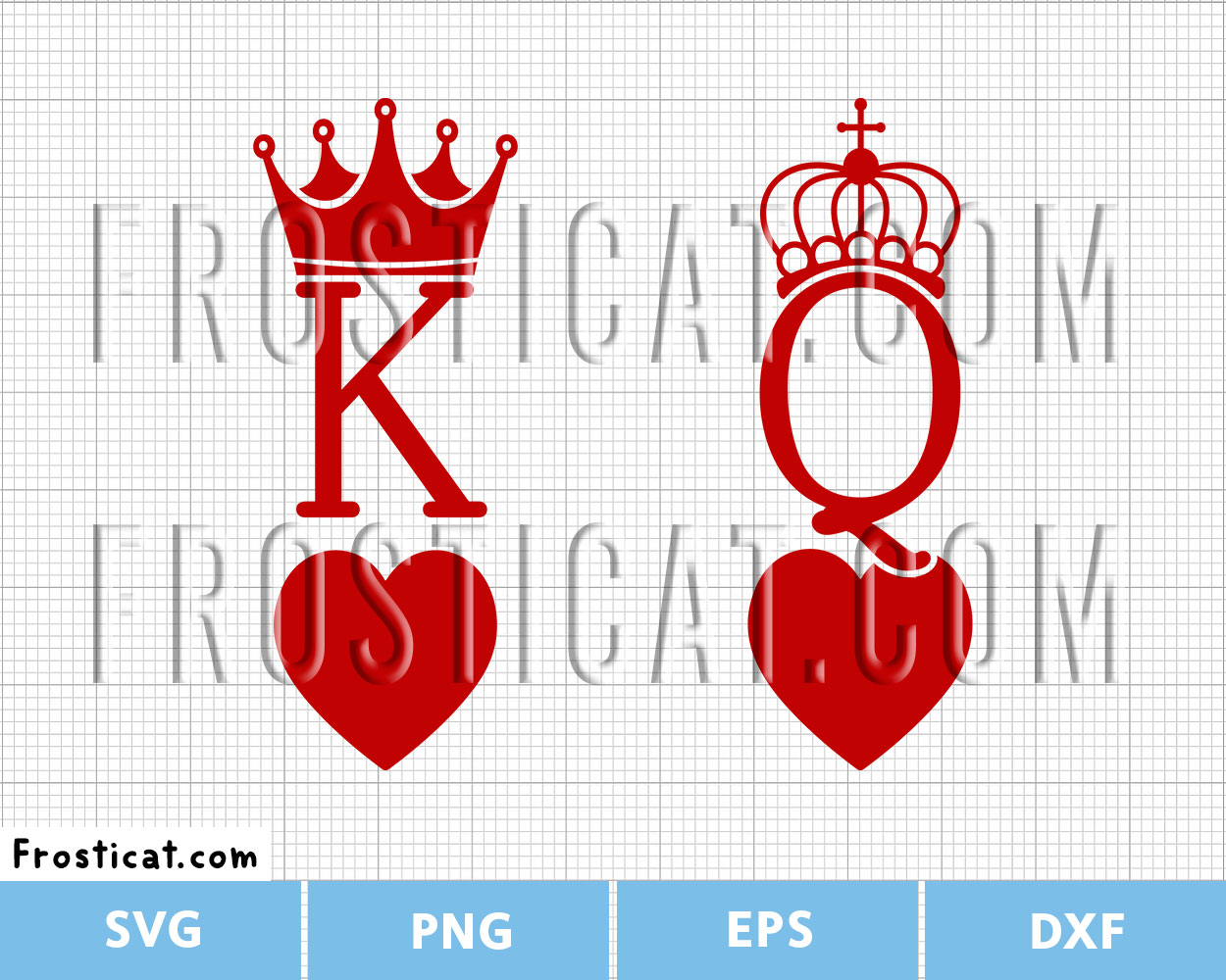 King And Queen Of Hearts Svg, Valentines Day Svg