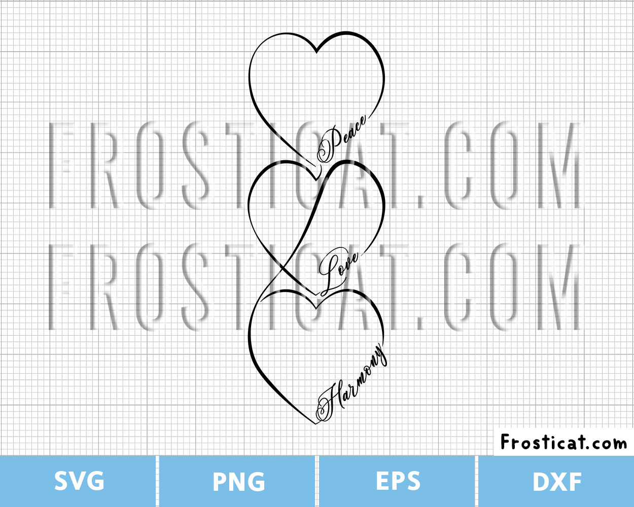 Peace Love Harmony Svg, Heart Svg, Love Svg