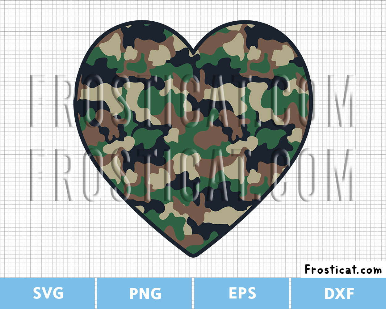 Camouflage Heart Svg, Valentines Day Svg, Love Svg