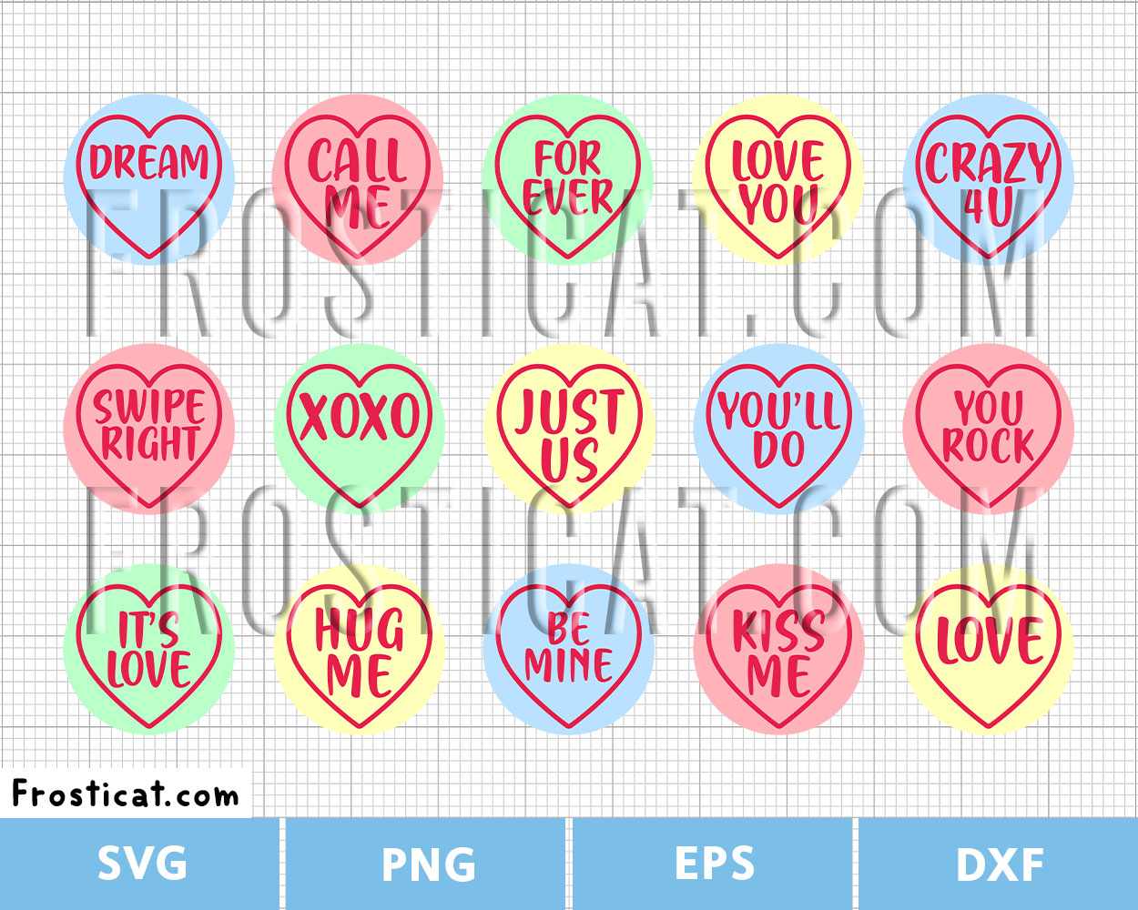 Love Heart Sweet Themed Svg Bundle, Valentines Day Svg