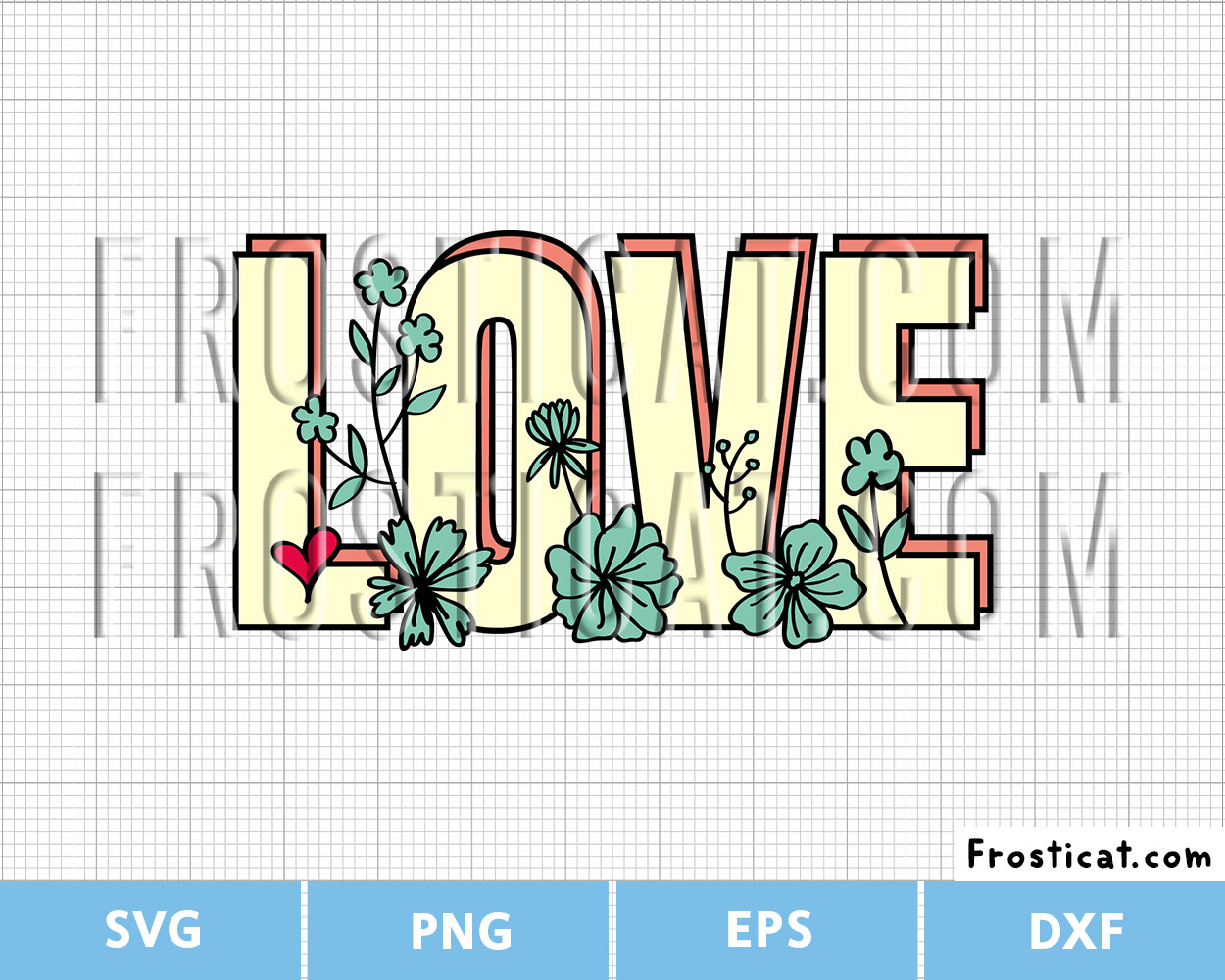 Floral Love Svg, Love Svg, Love Sign Svg, Home Decor Svg