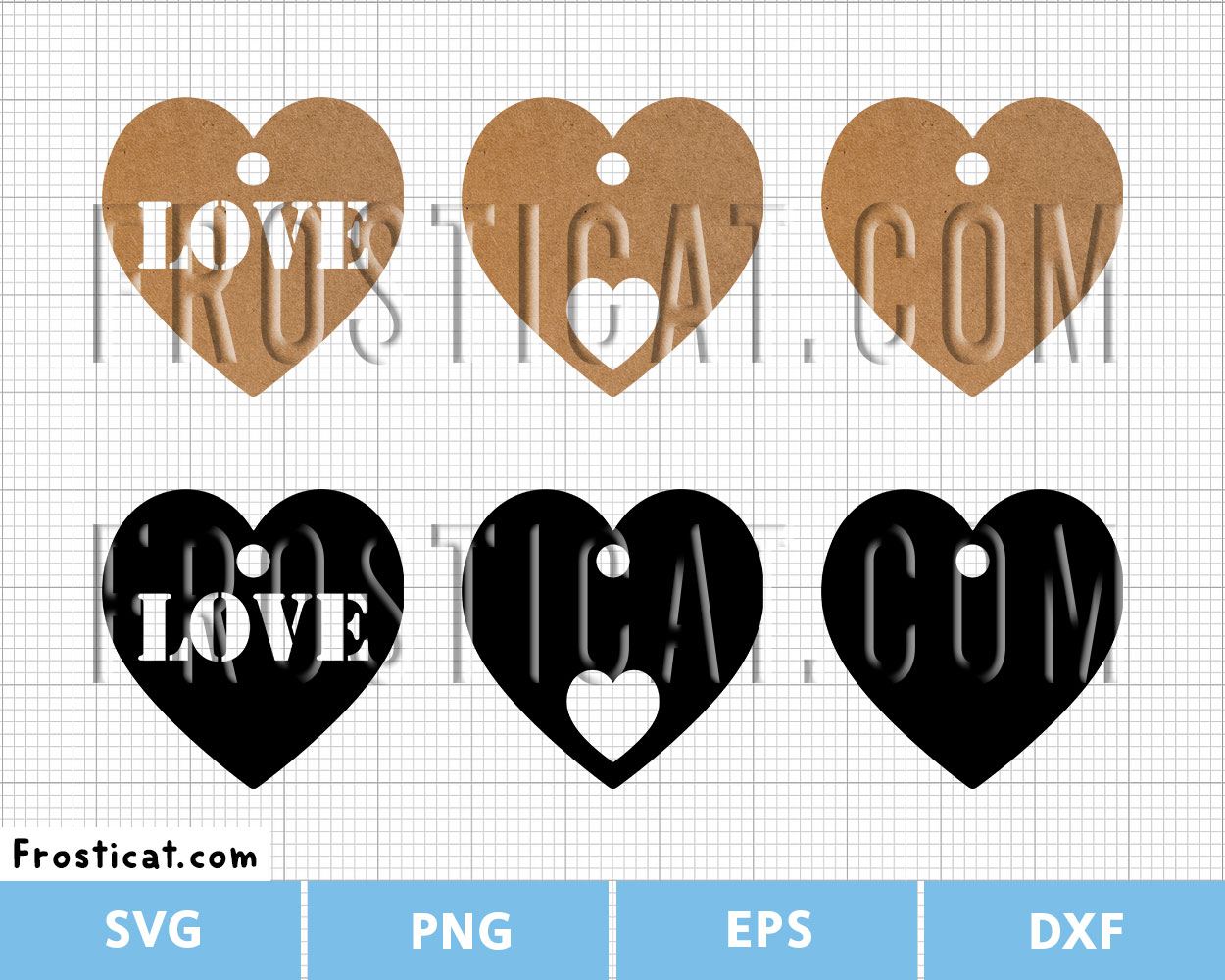 Love Heart DIY Gift Tag Svg Bundle, Love Gift Tag Template