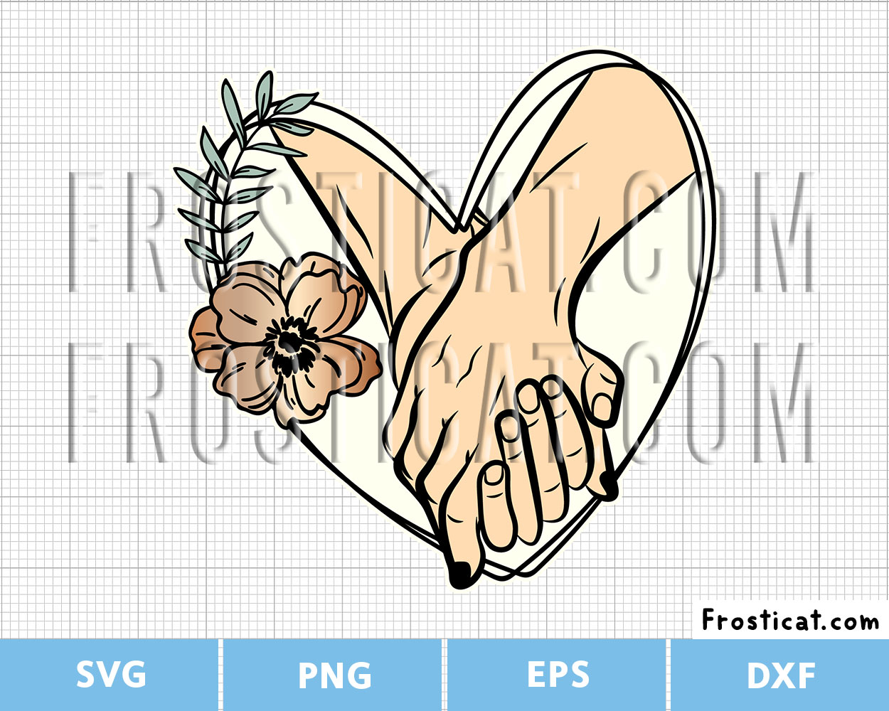 Couple Holding Hands Heart Svg, Love Sign Svg