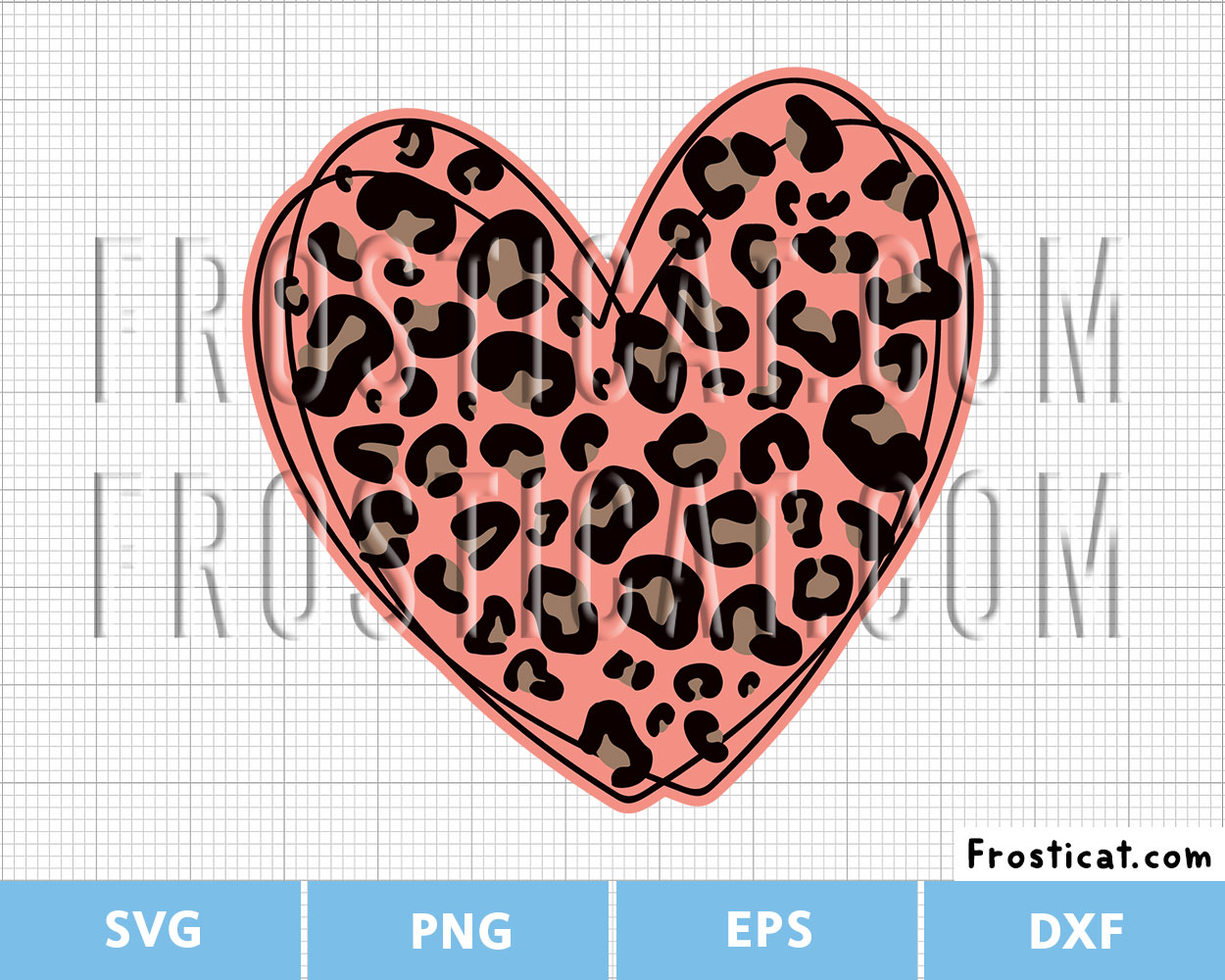 Pink Leopard Print Heart Svg, Heart Svg, Love Svg