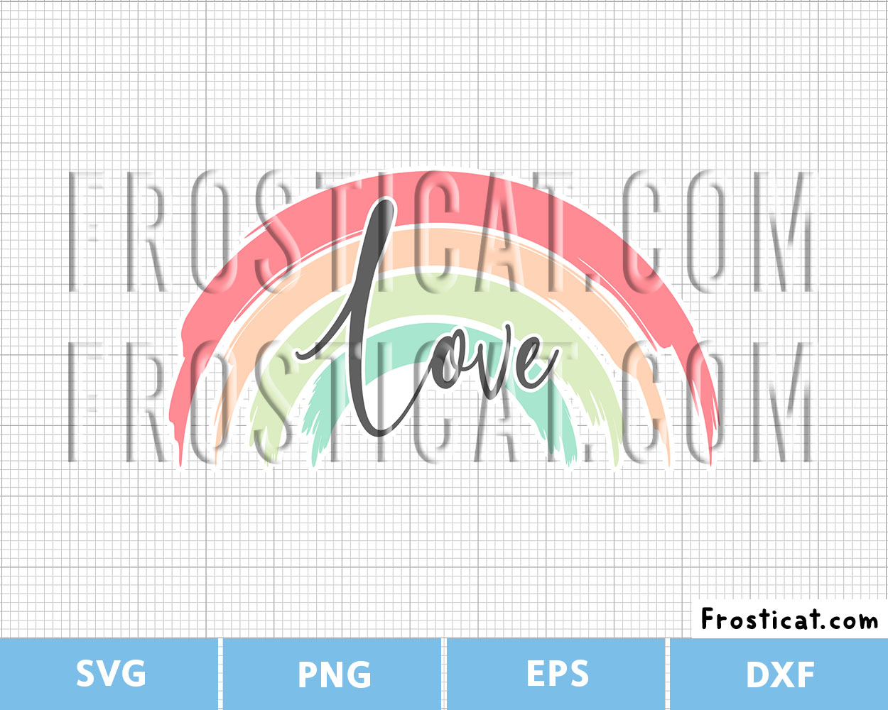 Love Brush Stroke Rainbow Svg, Love Svg, Love Sign Svg