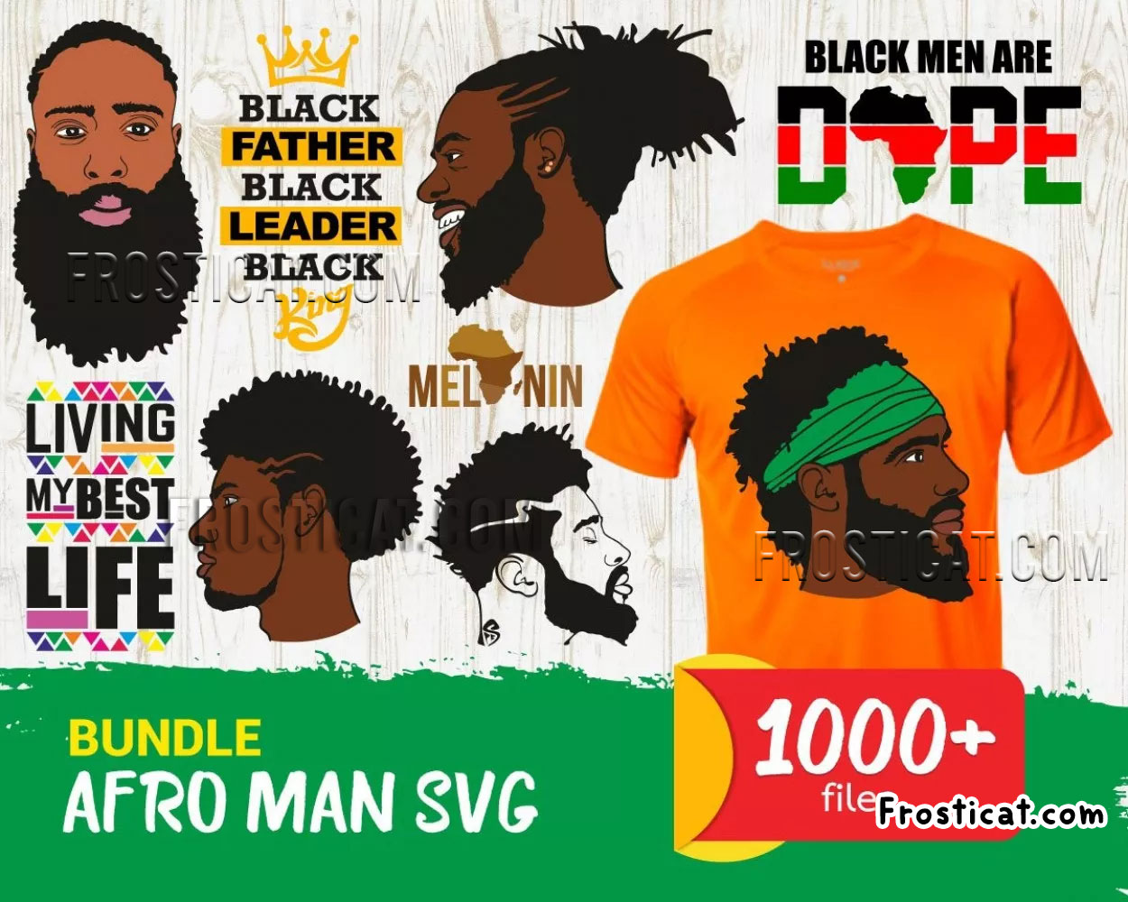 1000 Afro Man Svg Bundle, Black Man Svg, Afro Man Svg