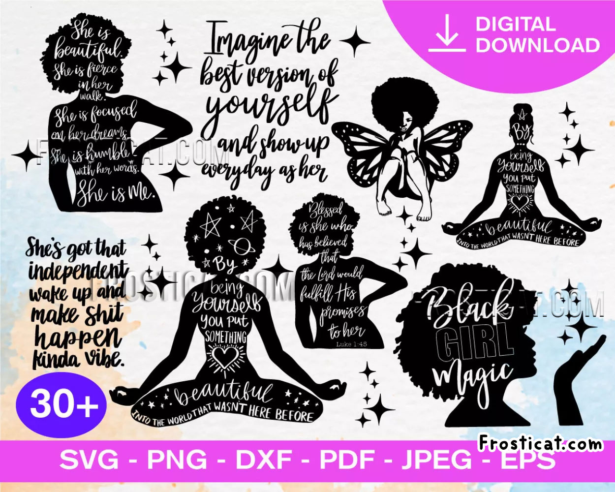 30 Black Girl Magic Svg Bundle, Black Woman Svg