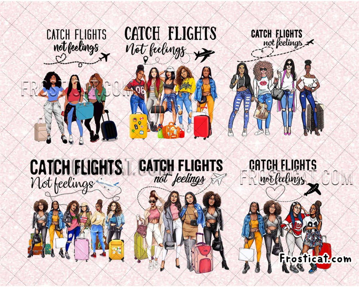6 Catch Flights Png Bundle, Catch Flights, Black Queen Png