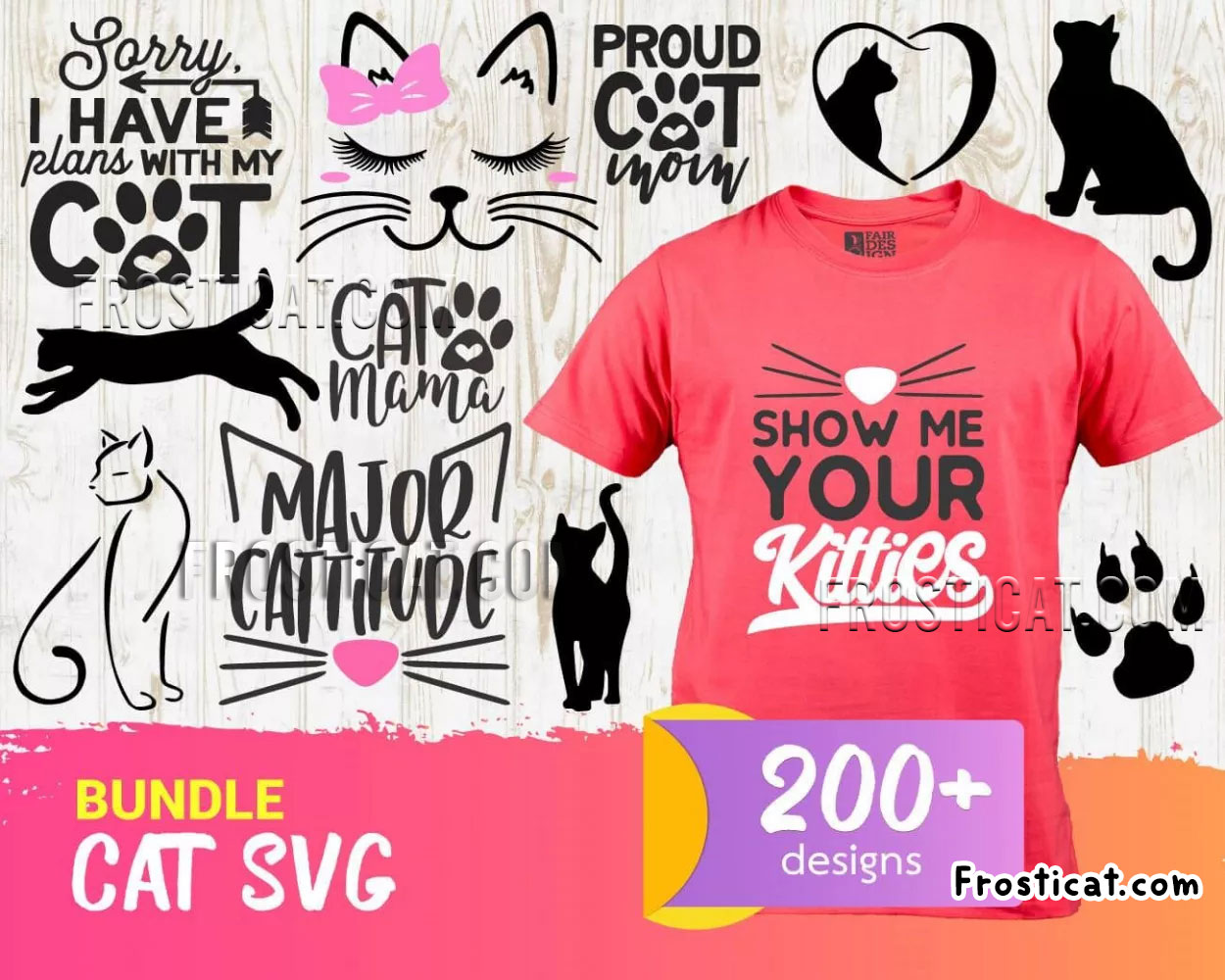 200 Cat Svg Bundle, Cat Svg, Cat Mom Svg, Cat Face Svg