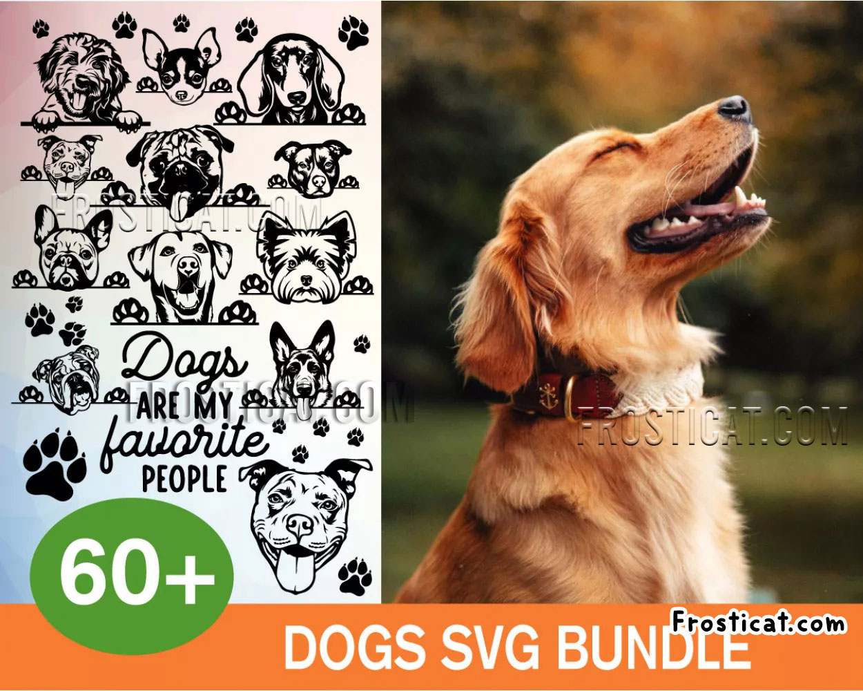 60 Dog Svg Bundle, Dog Svg, Dog Mom Svg, Dog Face Svg