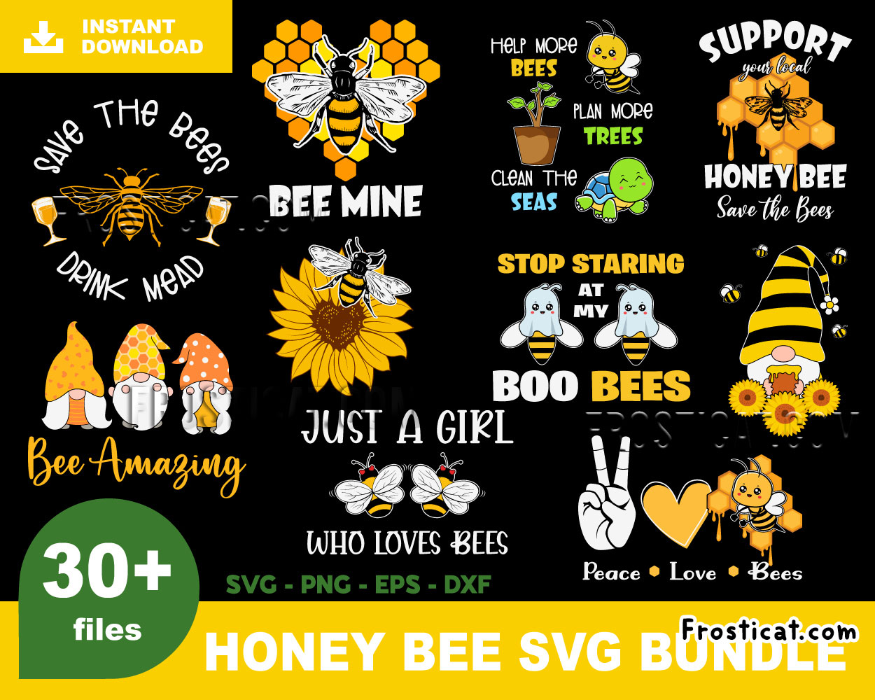 30 Honey Bee Svg Bundle, Inspirational Quote Svg, Bee Svg