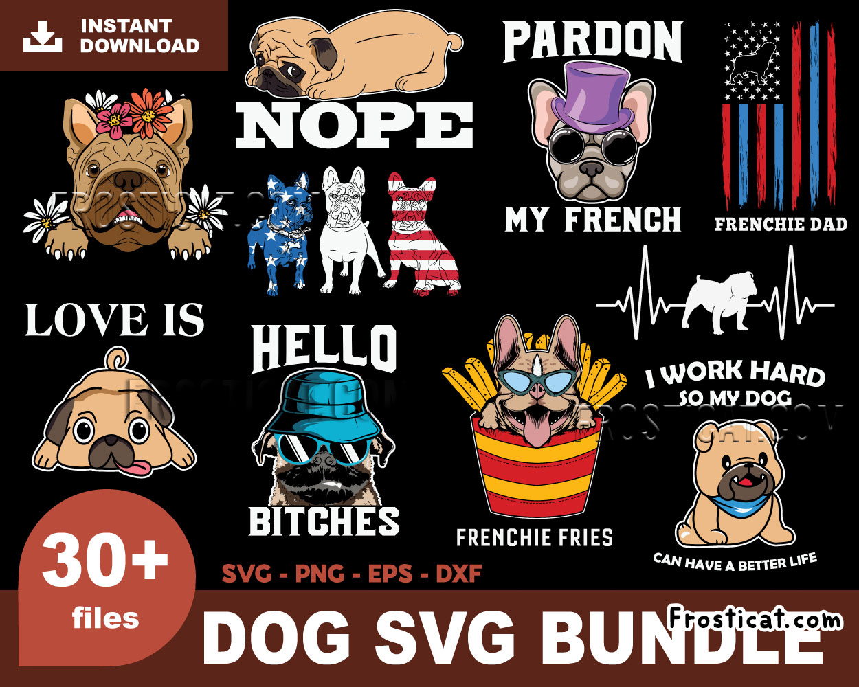 30 Dog Svg Bundle, Funny Dog Svg, Dog Svg, Puppy Svg