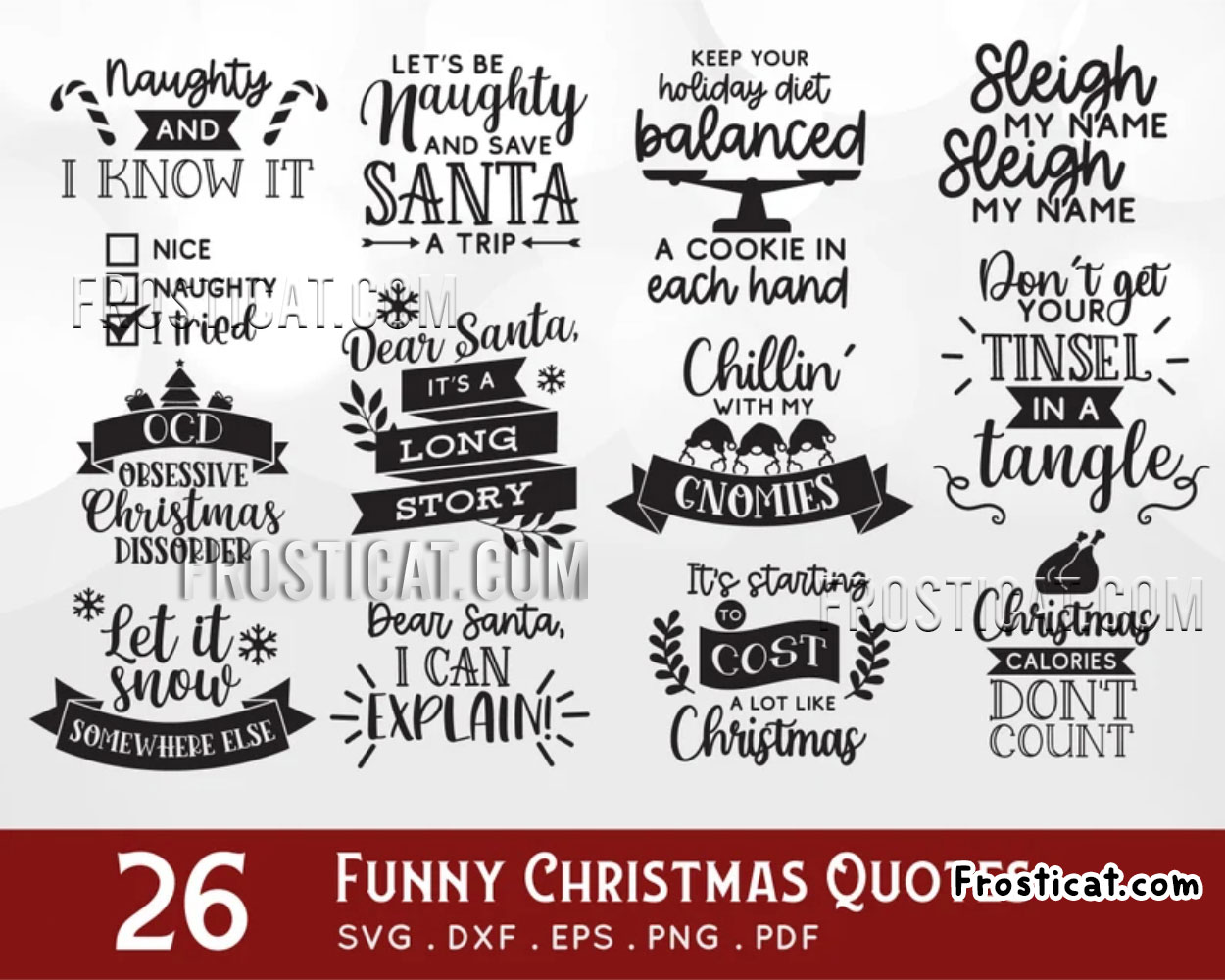 26 Funny Christmas Quote Svg Bundle, Dear Santa Svg