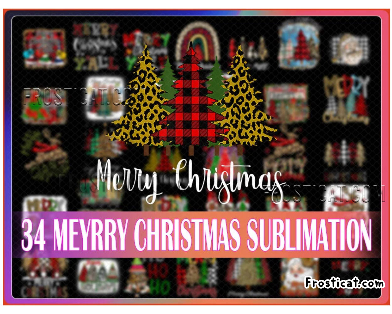 34 Merry Christmas Sublimation Png Bundle