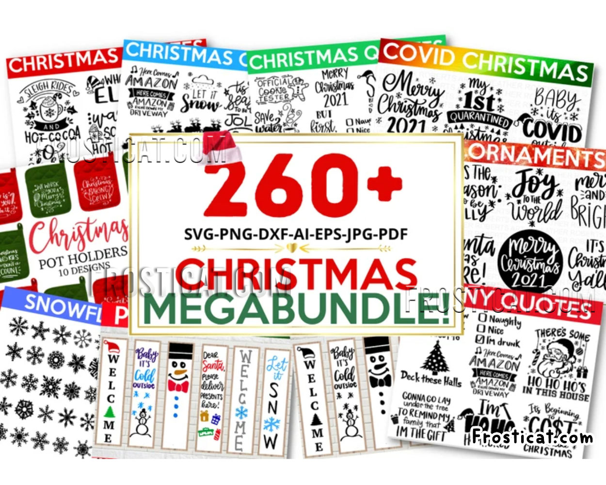 260 Christmas Svg Bundle, Christmas Decor Svg