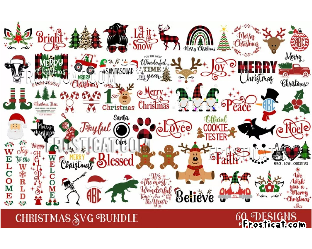 60 Christmas Svg Bundle, Christmas Gnomes Svg