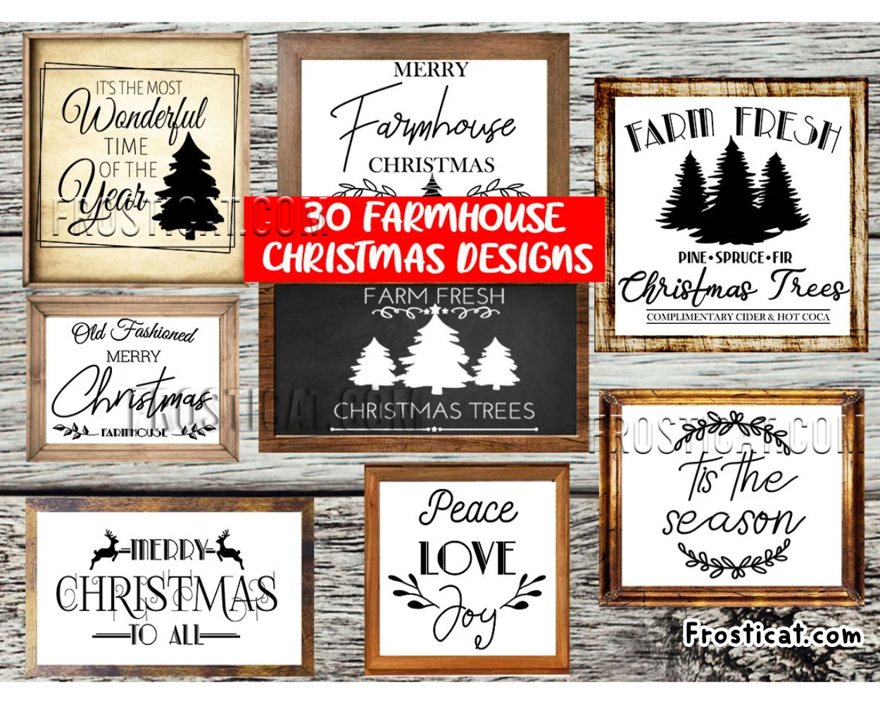 30 Farmhouse Christmas Svg Bundle