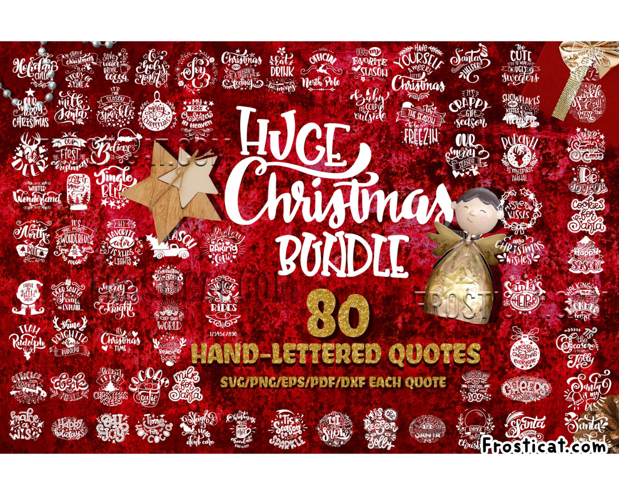 80 Christmas Hand Letter Quote Svg Bundle, North Pole Svg