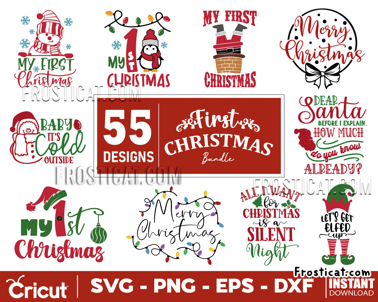 55 Christmas Svg Bundle, Christmas Svg, Christmas Vector