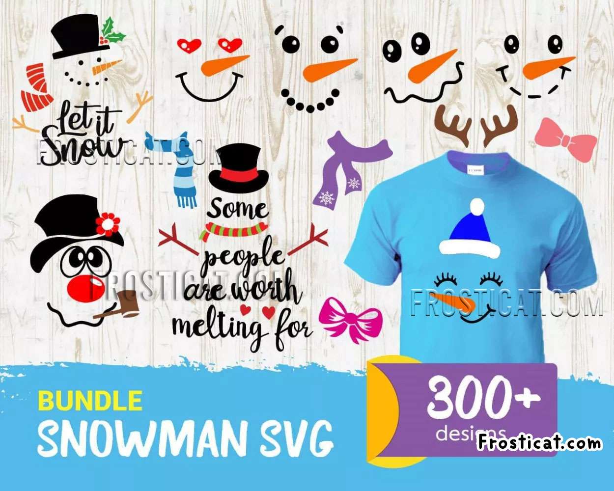 300 Snowman Svg Bundle, Snowman Svg, Snowman Face Svg