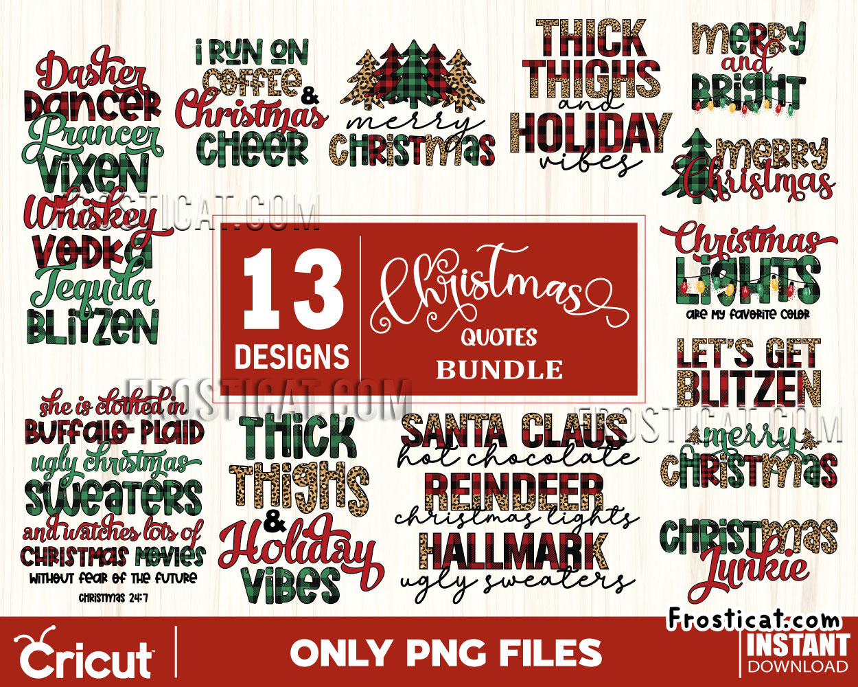 13 Christmas Quotes Png Bundle, Christmas Png