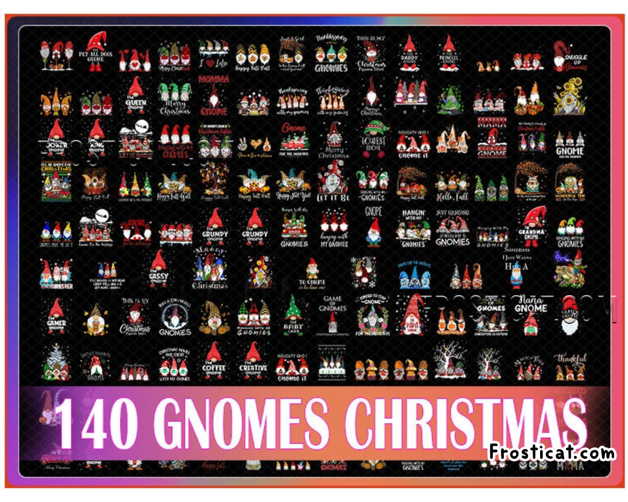 140 Gnomes Christmas Png Bundle, Christmas Png