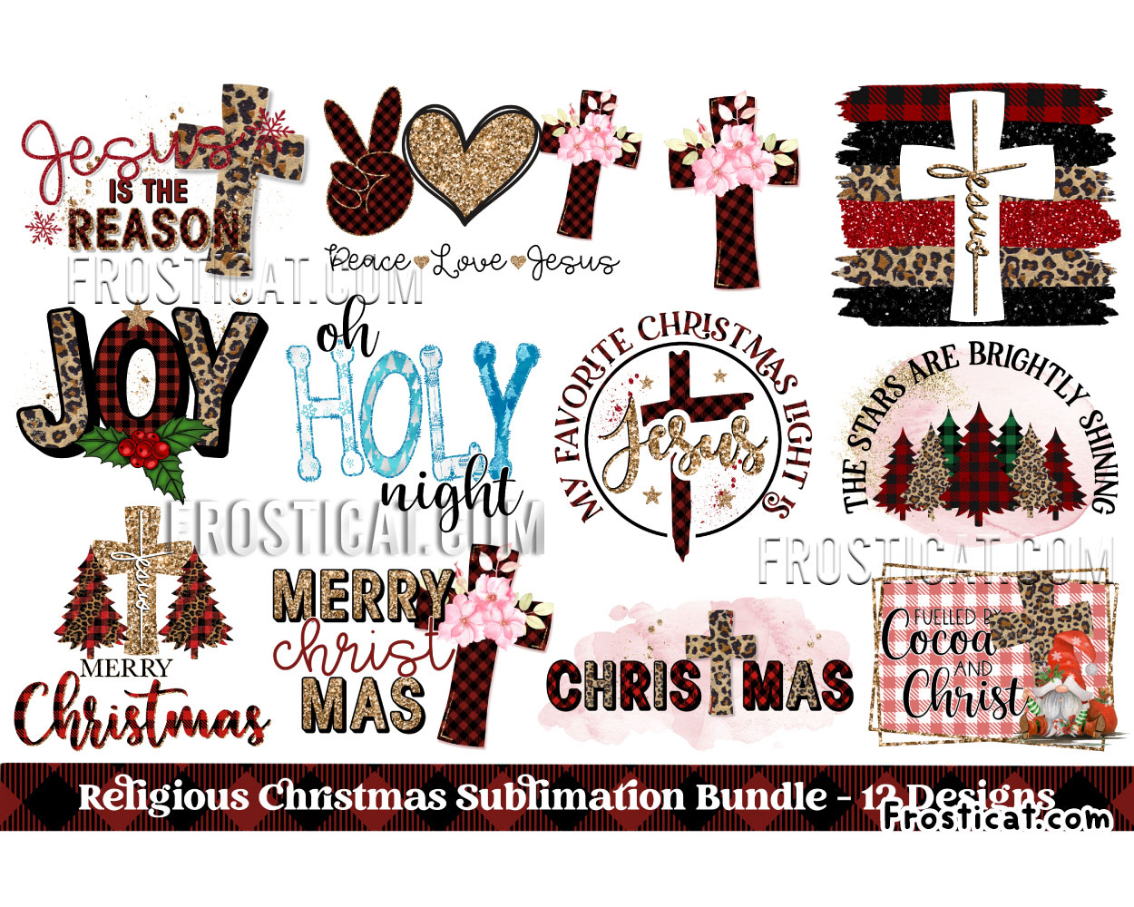 12 Religious Christmas Sublimation Png Bundle