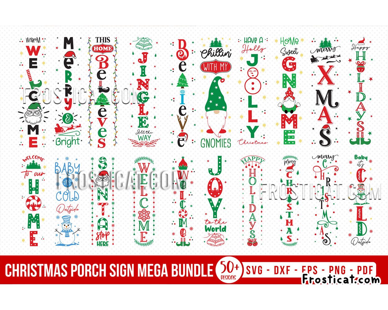 50 Christmas Porch Sign Svg Bundle, Welcome Sign Svg