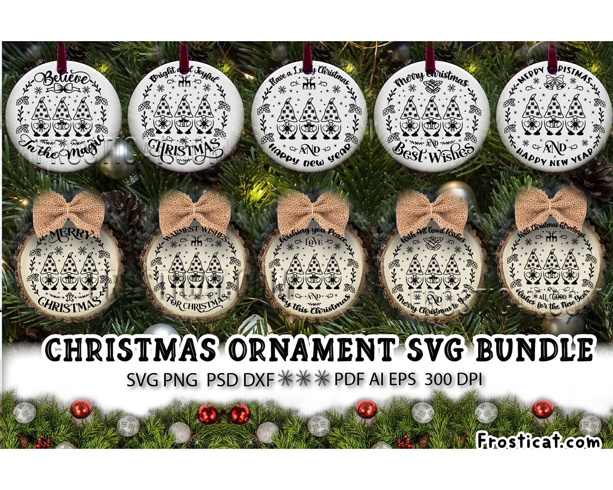 10 Christmas Ornament Svg Bundle, Christmas Ceramic