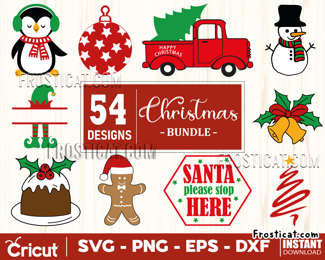 54 Christmas Ornaments Svg Bundle, Christmas Svg
