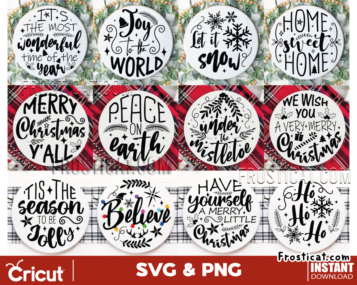 12 Christmas Baubles Svg Bundle, Christmas Ball Svg