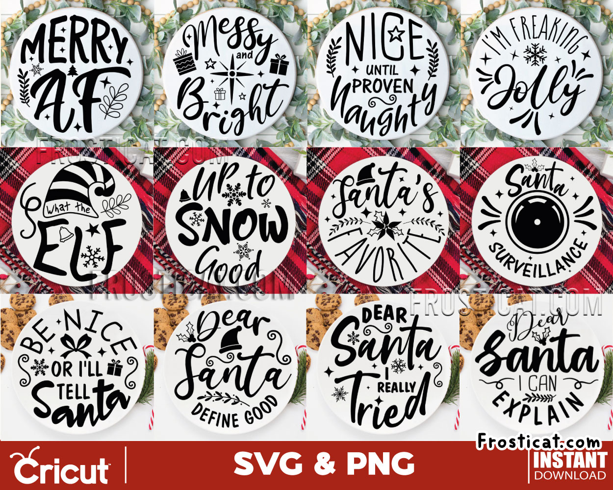 12 Funny Christmas Ornament Svg Bundle, Christmas Ball Svg