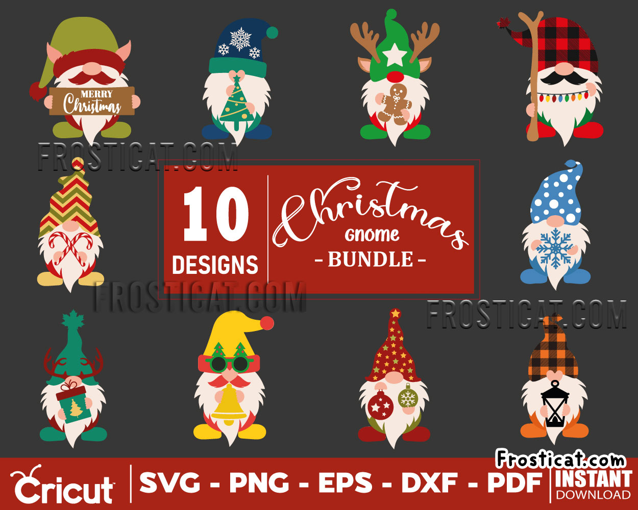 10 Christmas Gnomes Svg Bundle, Christmas Svg, Xmas Svg