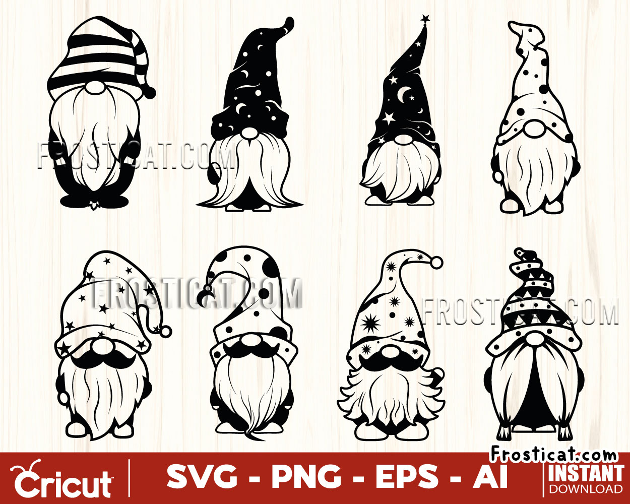 8 Christmas Gnomes Svg Bundle, Christmas Holidays Svg
