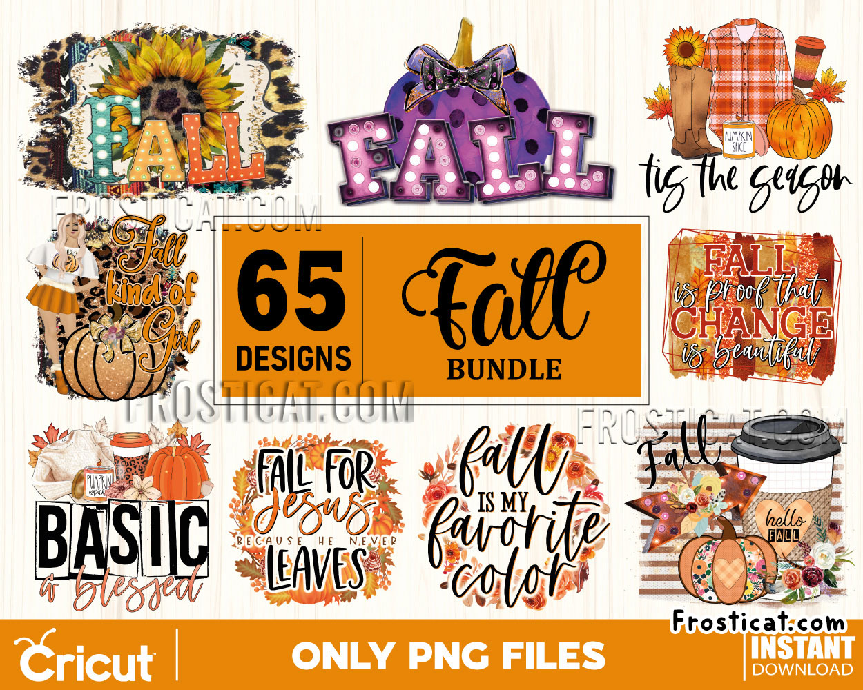 65 Fall Png Bundle, Fall Png, Autumn Png, Pumpkin Png