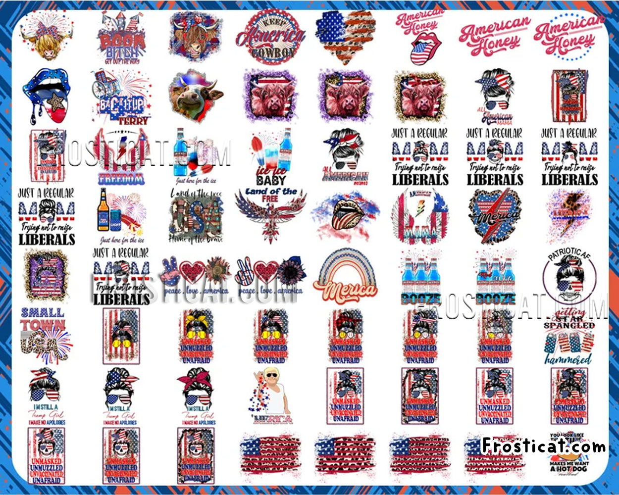 60 4th Of July Png Bundle, Independence Png