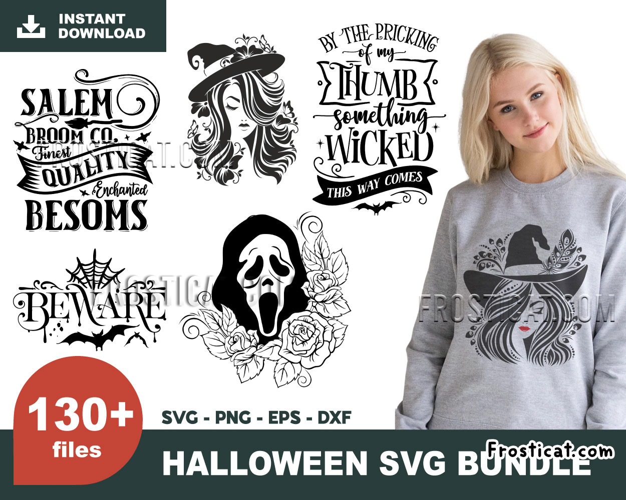 130 Halloween Svg Bundle, Halloween Farmhouse