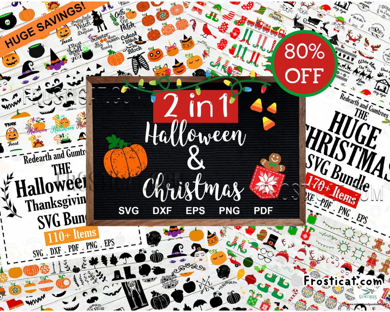 2 In 1 Halloween And Christmas Svg Bundle, Fall Svg