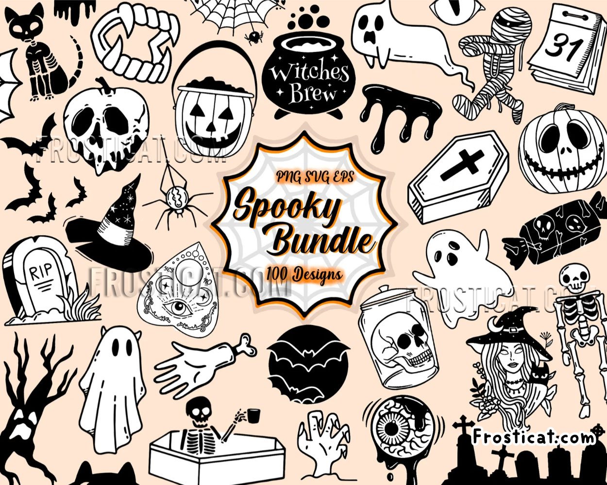 100 Spooky Halloween Svg Bundle, Happy Halloween Svg