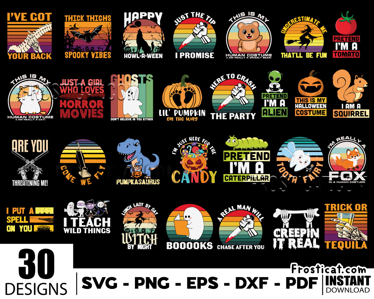 30 Halloween Svg Bundle, Happy Halloween Svg
