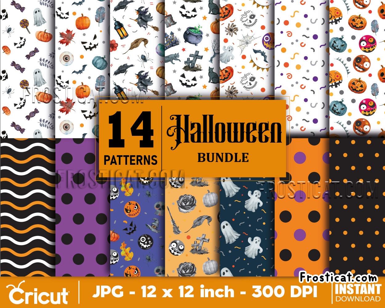 14 Halloween Patterns, Halloween Background
