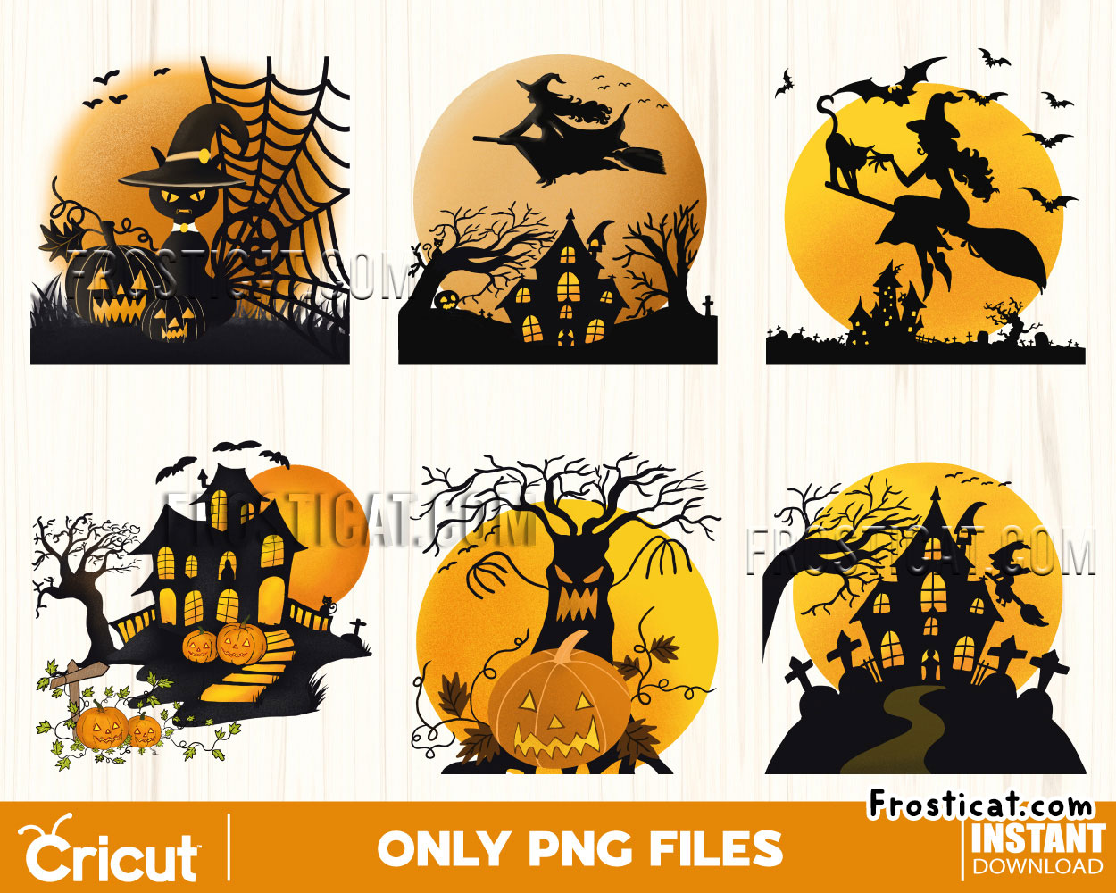 6 Halloween Png Bundle, Halloween Png, Halloween Clipart