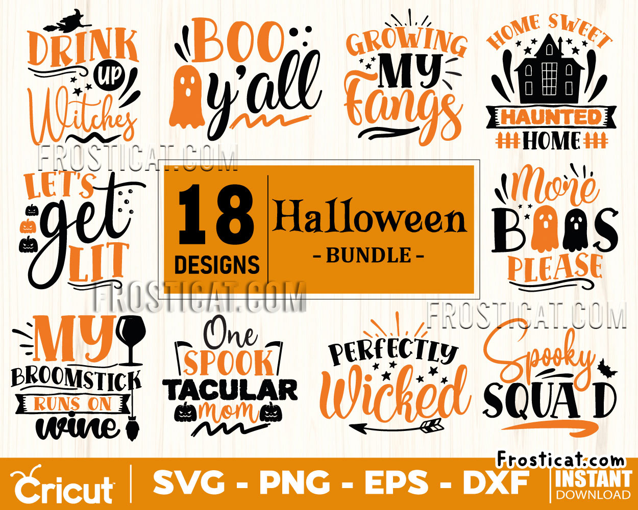 18 Halloween Svg Bundle, Boo Svg, Spooky Svg, Boo Yall Svg