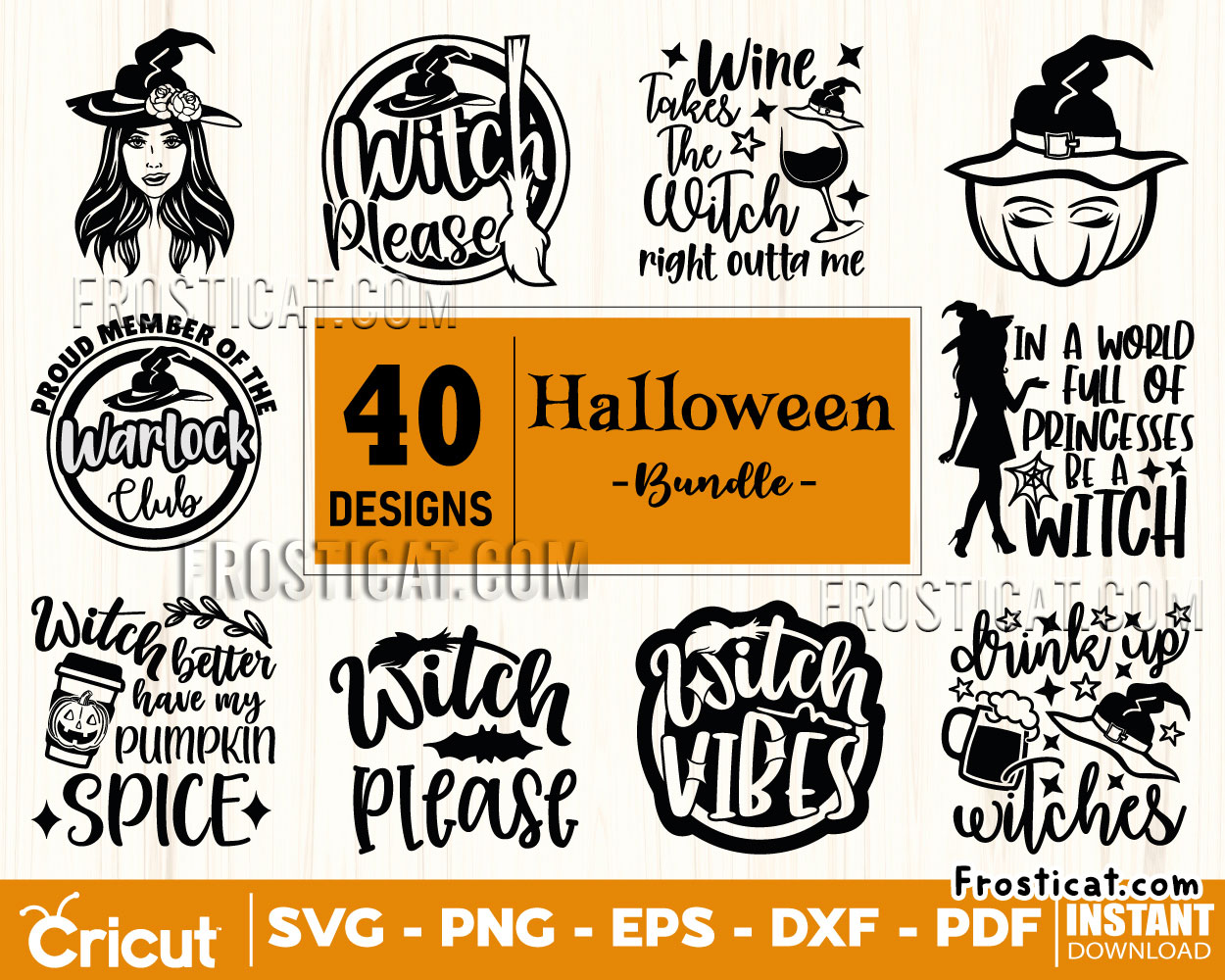 40 Halloween Svg Bundle, Witch Svg, Pumpkin Spice Svg