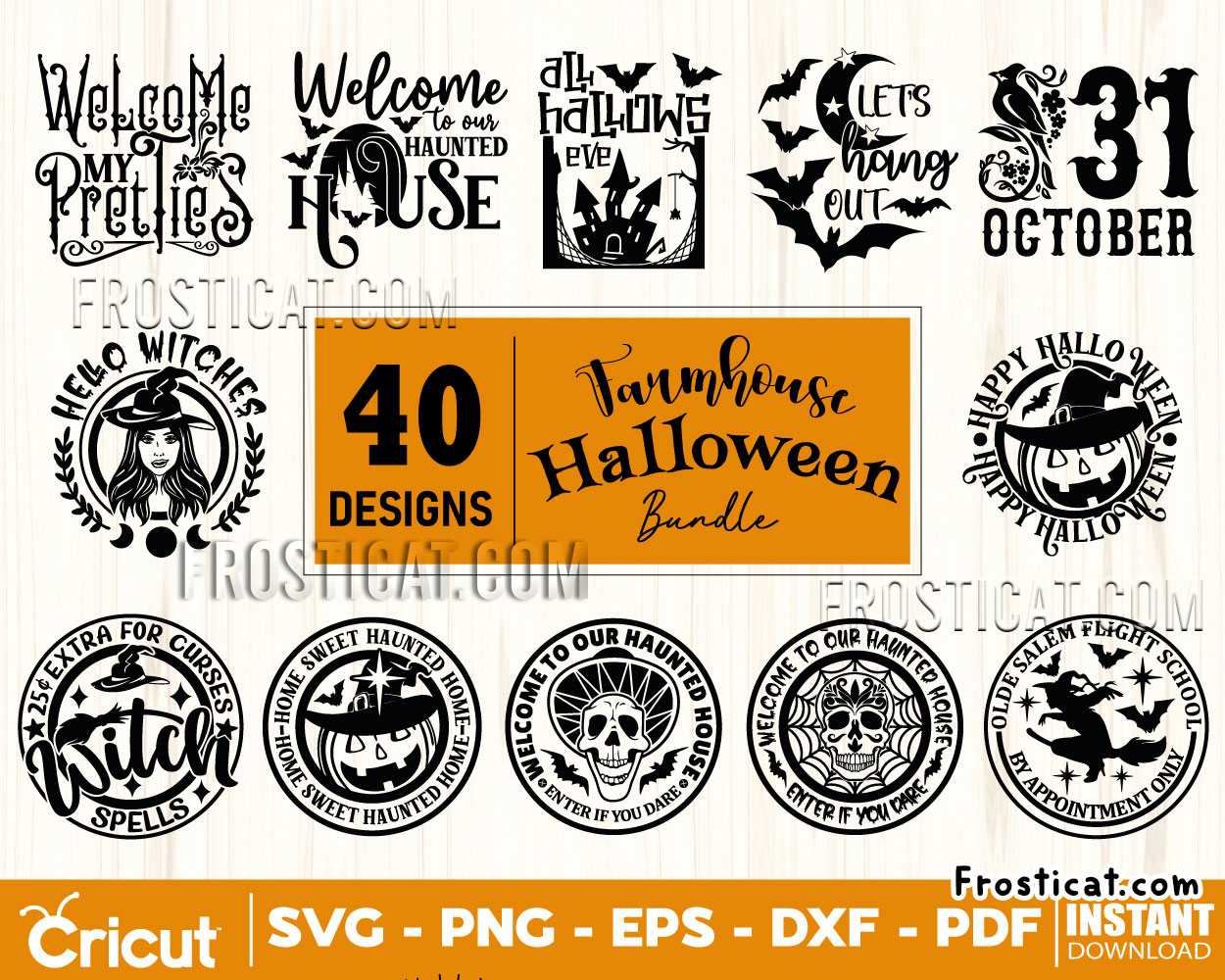 40 Farmhouse Halloween Svg Bundle, Witch Svg