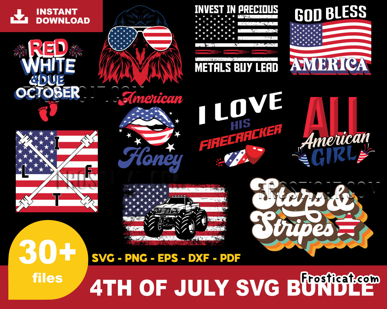30 4th Of July Svg Bundle, Independence Svg