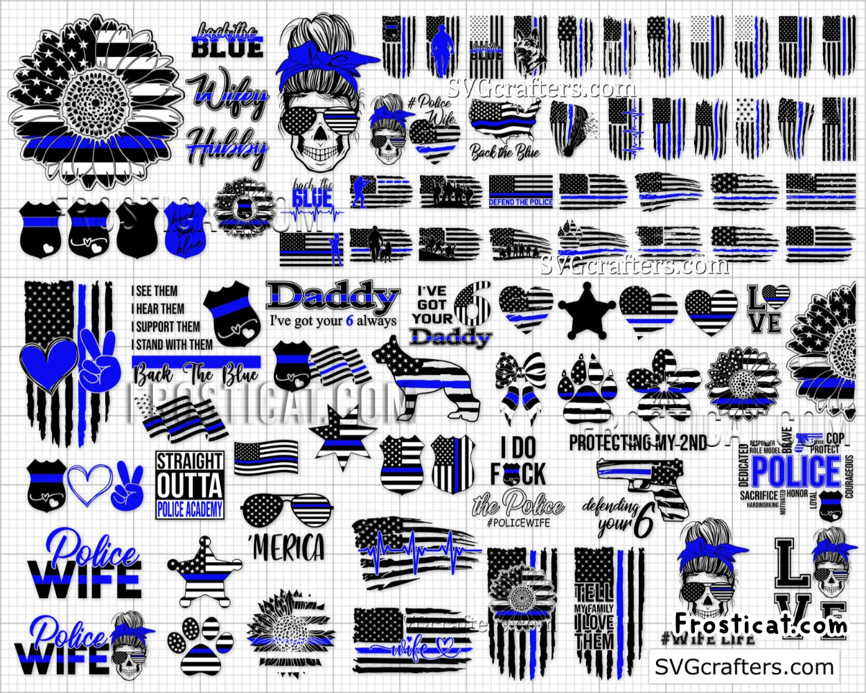 331 Police Back The Blue Svg Bundle, Police Badge Svg