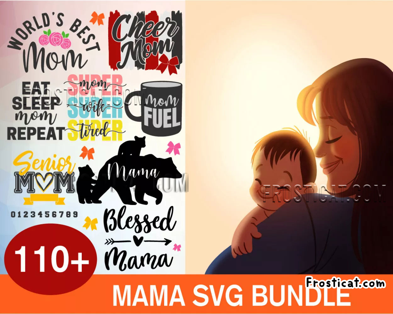 110 Mama Svg Bundle, Mom Svg, Mama Svg, Mothers Day Svg